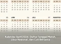 Kalender April 2026: Daftar Tanggal Merah, Libur Nasional, dan Cuti Bersama