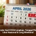 Kalender April 2026 Lengkap: Tanggal Merah, Libur Nasional & Long Weekend