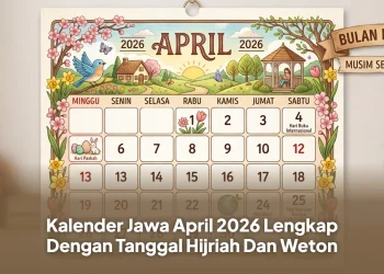 Kalender Jawa April 2026 Lengkap Dengan Tanggal Hijriah Dan Weton