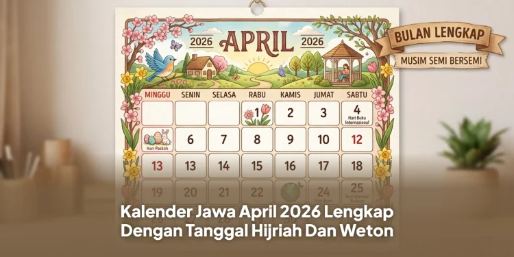 Kalender Jawa April 2026 Lengkap Dengan Tanggal Hijriah Dan Weton