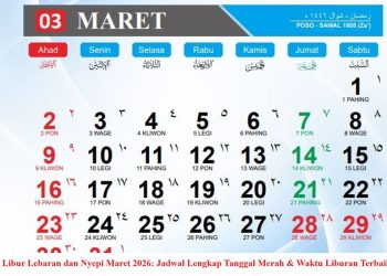 Libur Lebaran dan Nyepi Maret 2026: Jadwal Lengkap Tanggal Merah & Waktu Liburan Terbaik