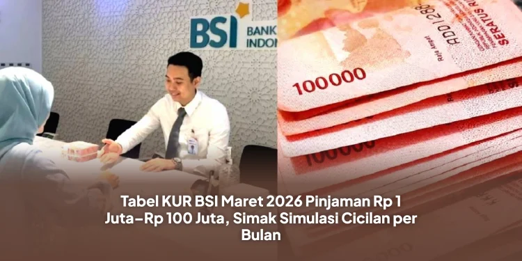 Tabel KUR BSI Maret 2026 Pinjaman Rp 1 Juta–Rp 100 Juta, Simak Simulasi Cicilan per Bulan