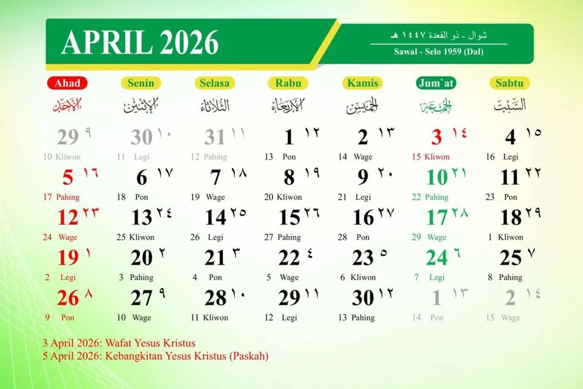 Apakah 3 April 2026 Libur? Ini Jadwal Libur Nasional dan Cuti Bersama Resmi