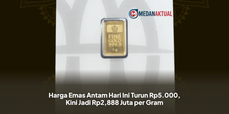 Harga Emas Antam Hari Ini Turun Rp5.000, Kini Jadi Rp2,888 Juta per Gram