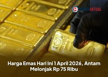 Harga Emas Hari Ini 1 April 2026, Antam Melonjak Rp 75 Ribu