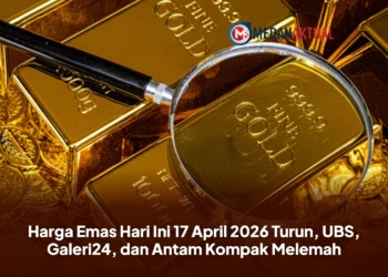 Harga Emas Hari Ini 17 April 2026 Turun, UBS, Galeri24, dan Antam Kompak Melemah