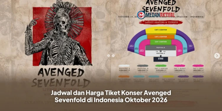 Jadwal dan Harga Tiket Konser Avenged Sevenfold di Indonesia Oktober 2026