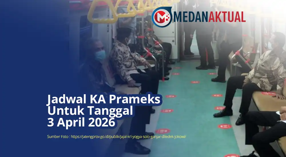 Jadwal KA Prameks Untuk Tanggal 3 April 2026