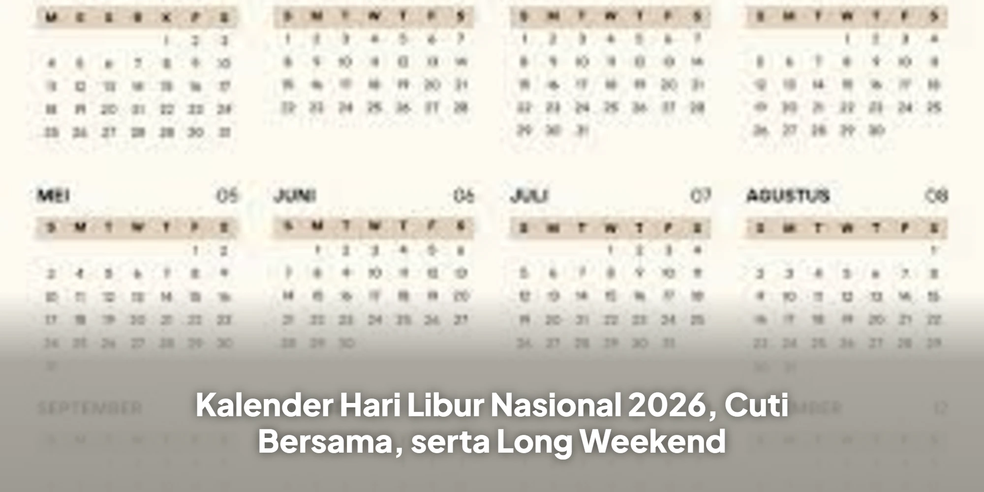 Kalender Hari Libur Nasional 2026, Cuti Bersama, serta Long Weekend