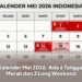 Kalender Mei 2026, Ada 6 Tanggal Merah dan 3 Long Weekend