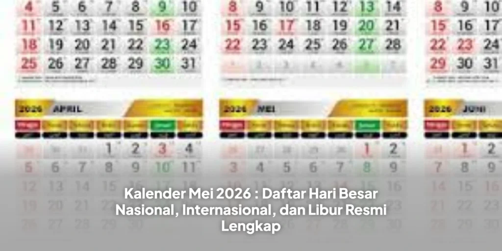 Kalender Mei 2026 : Daftar Hari Besar Nasional, Internasional, dan Libur Resmi Lengkap