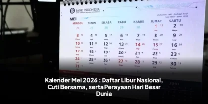 Kalender Mei 2026 : Daftar Libur Nasional, Cuti Bersama, serta Perayaan Hari Besar Dunia