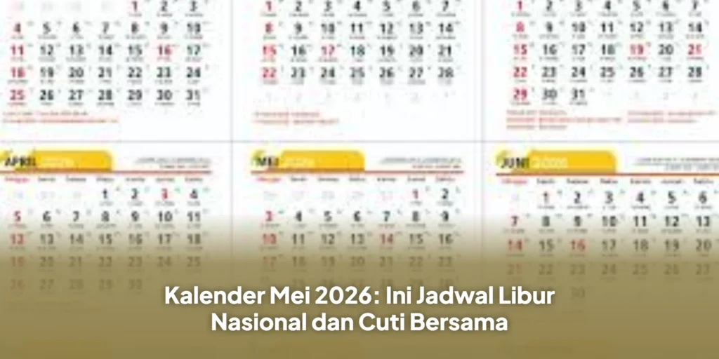 Kalender Mei 2026: Ini Jadwal Libur Nasional dan Cuti Bersama