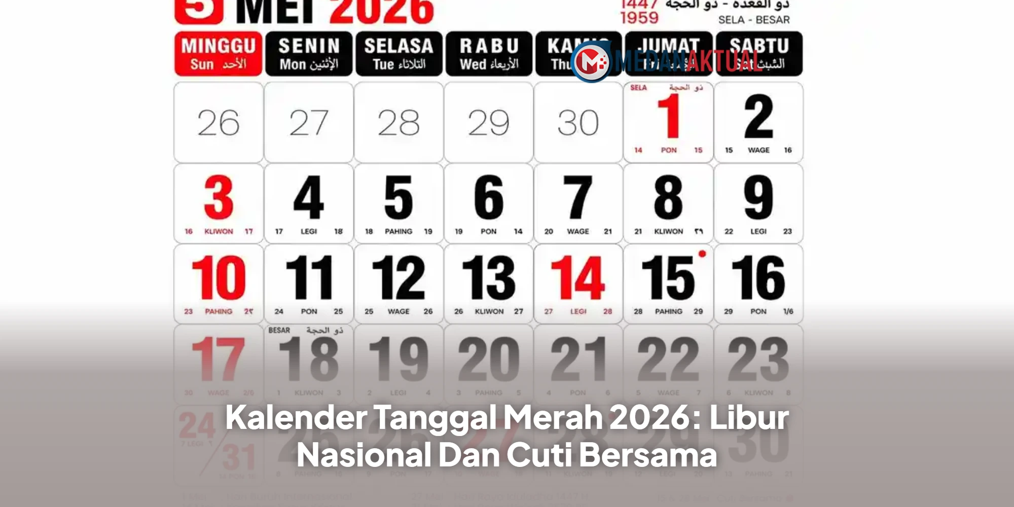 Kalender Tanggal Merah 2026: Libur Nasional Dan Cuti Bersama