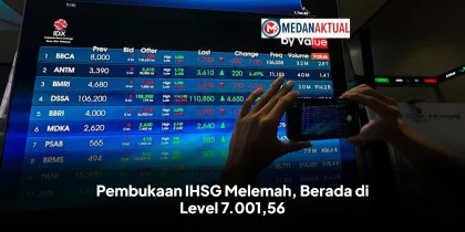 Pembukaan IHSG Melemah, Berada di Level 7.001,56