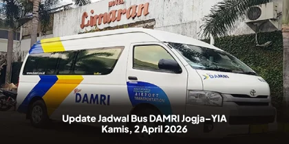 Update Jadwal Bus DAMRI Jogja–YIA Kamis, 2 April 2026