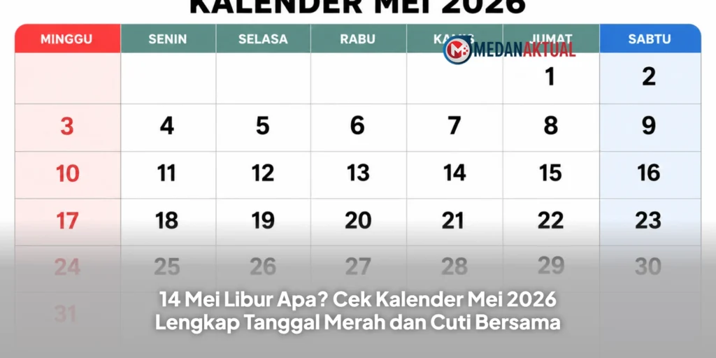 14 Mei Libur Apa? Cek Kalender Mei 2026 Lengkap Tanggal Merah dan Cuti Bersama