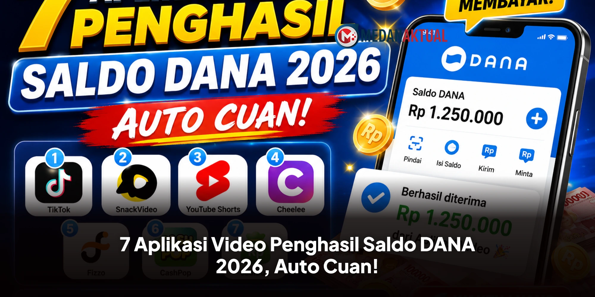 7 Aplikasi Video Penghasil Saldo DANA 2026, Auto Cuan!