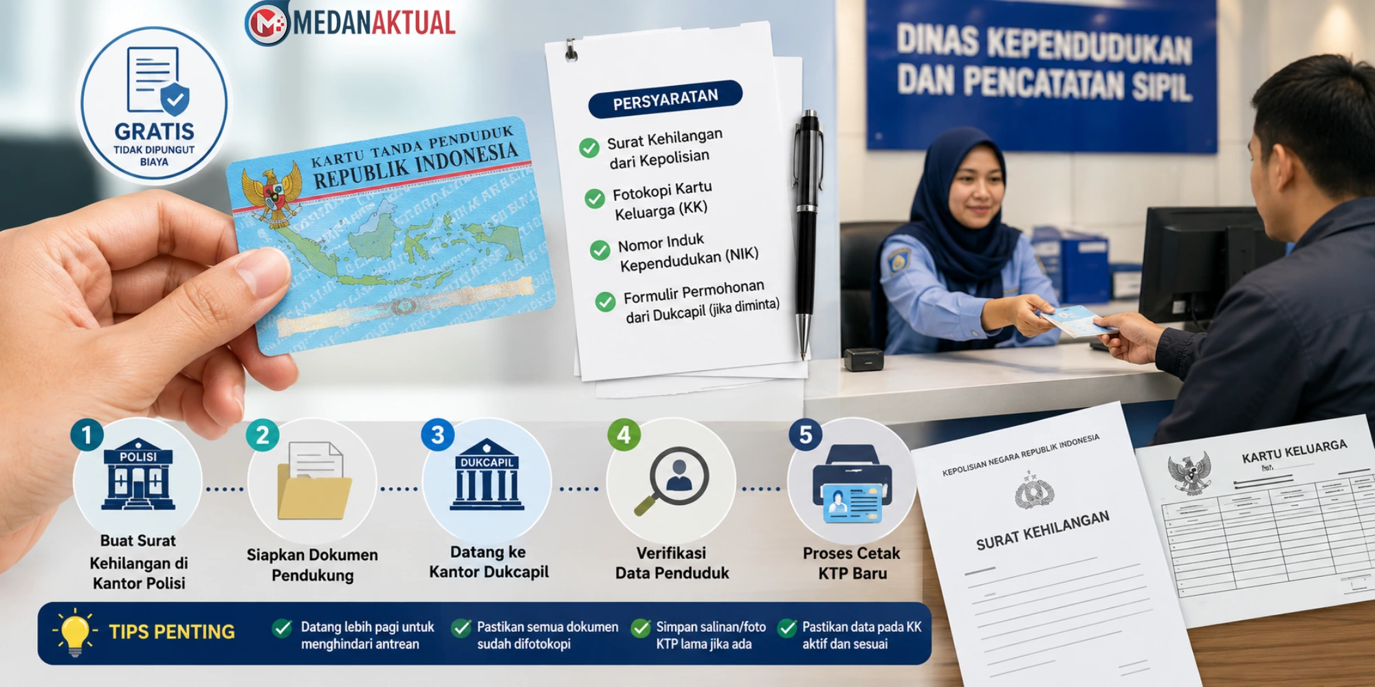 Cara Mengurus KTP Hilang 2026, Syarat dan Langkah Cetak Ulang e-KTP