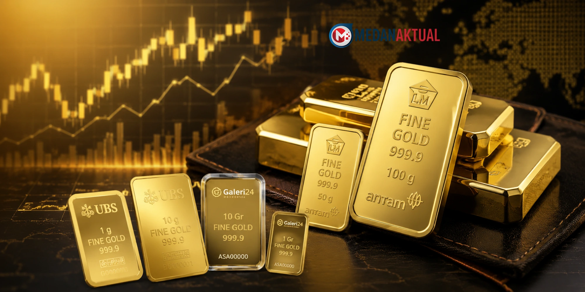 Harga Emas Pegadaian 8 Mei 2026 : Antam Turun, UBS dan Galeri 24 Stabil
