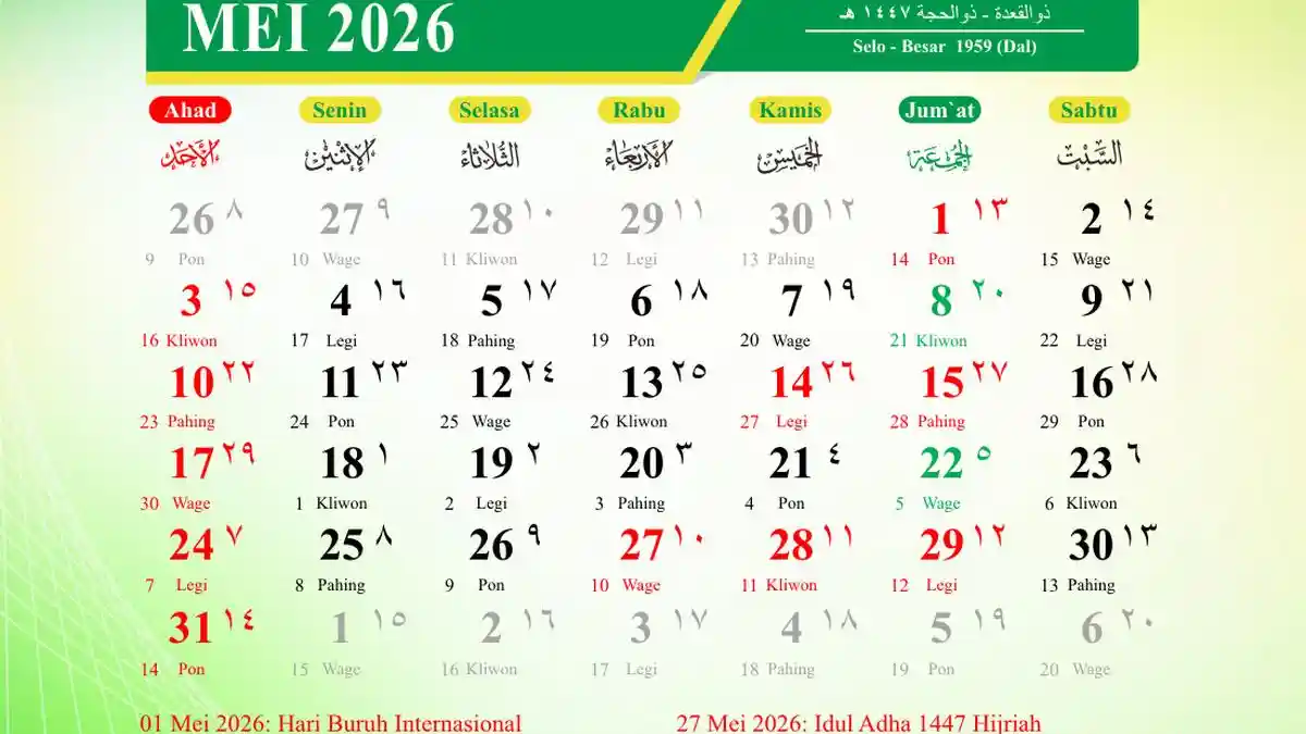 Jadwal Cuti Bersama Idul Adha 2026, Berpotensi Long Weekend hingga 6 Hari