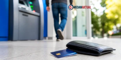 kartu ATM dan dompet terjatuh di dekat mesin ATM