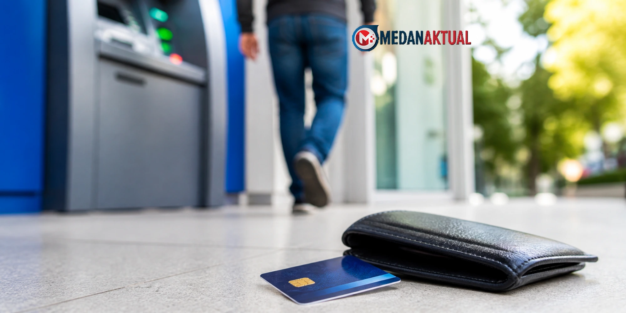 kartu ATM dan dompet terjatuh di dekat mesin ATM