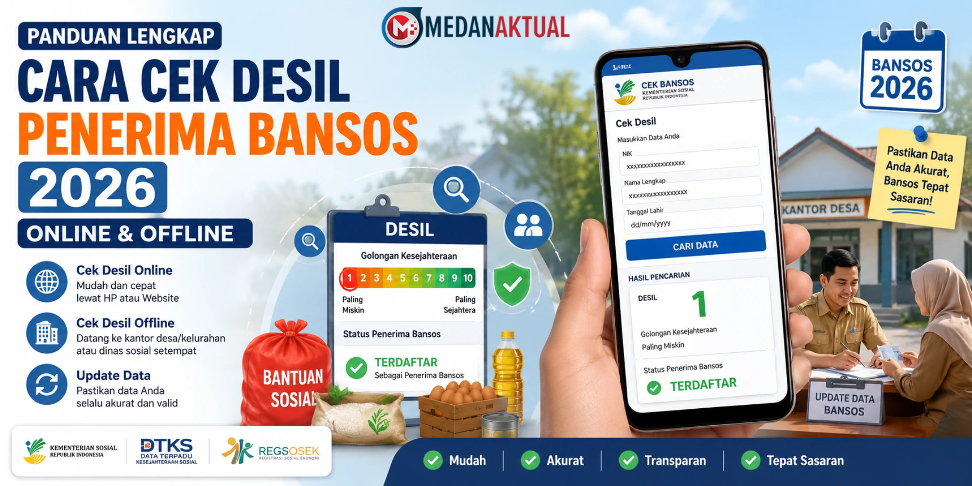 Cara Cek Desil Penerima Bansos 2026 Online dan Offline, Lengkap Panduan Update Data