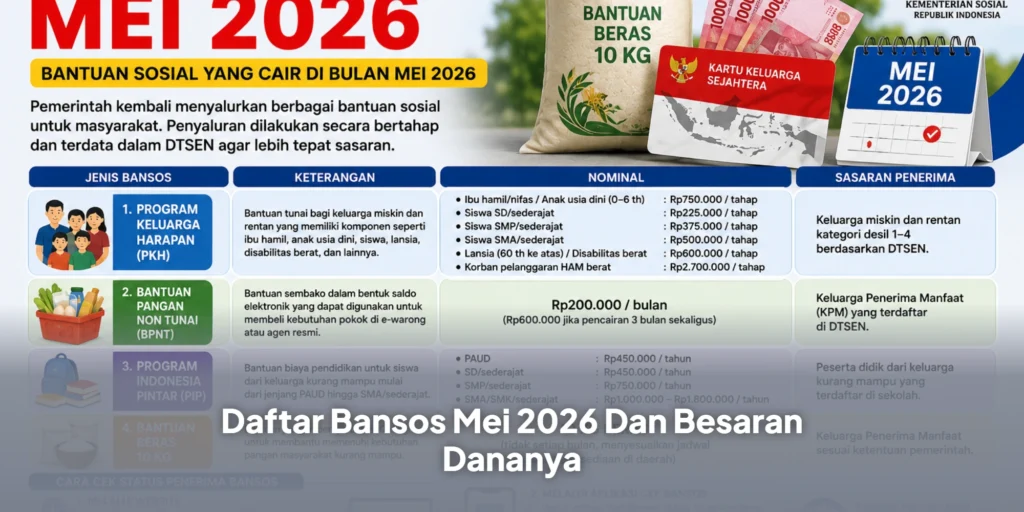 Daftar Bansos Mei 2026 Dan Besaran Dananya