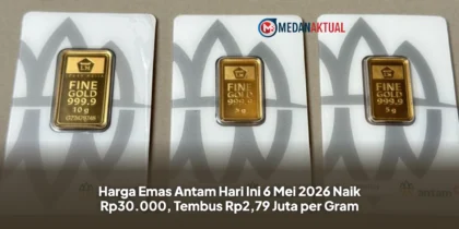 Harga Emas Antam Hari Ini 6 Mei 2026 Naik Rp30.000, Tembus Rp2,79 Juta per Gram
