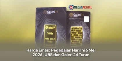 Harga Emas: Pegadaian Hari Ini 6 Mei 2026, UBS dan Galeri 24 Turun