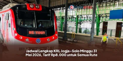 Jadwal Lengkap KRL Jogja–Solo Minggu 31 Mei 2026, Tarif Rp8.000 untuk Semua Rute