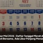 Libur Mei 2026 : Daftar Tanggal Merah dan Cuti Bersama, Ada Libur Panjang Menanti