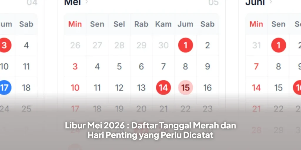 Libur Mei 2026 : Daftar Tanggal Merah dan Hari Penting yang Perlu Dicatat