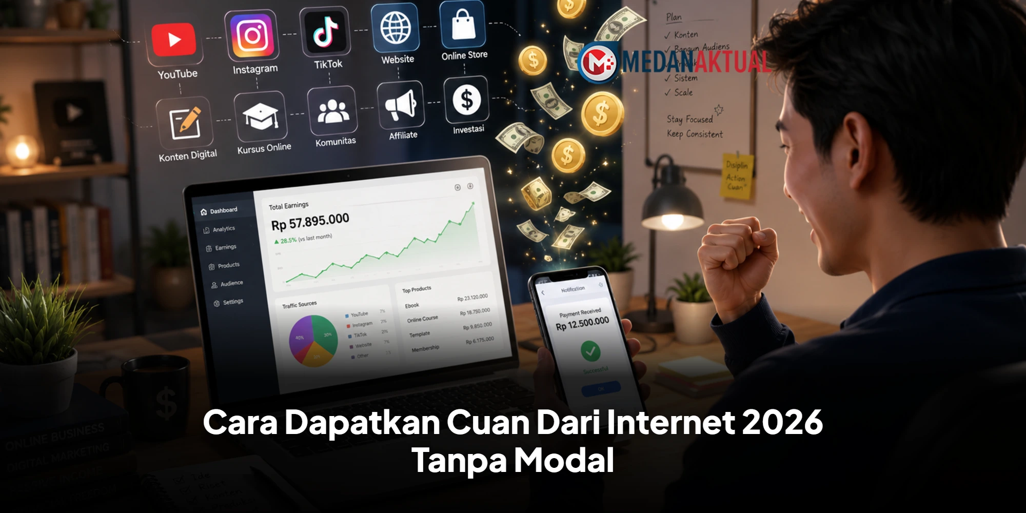 Cara Dapatkan Cuan Dari Internet 2026 Tanpa Modal