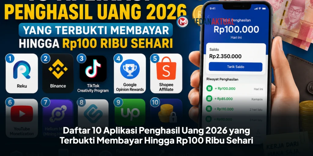 Daftar 10 Aplikasi Penghasil Uang 2026 yang Terbukti Membayar Hingga Rp100 Ribu Sehari