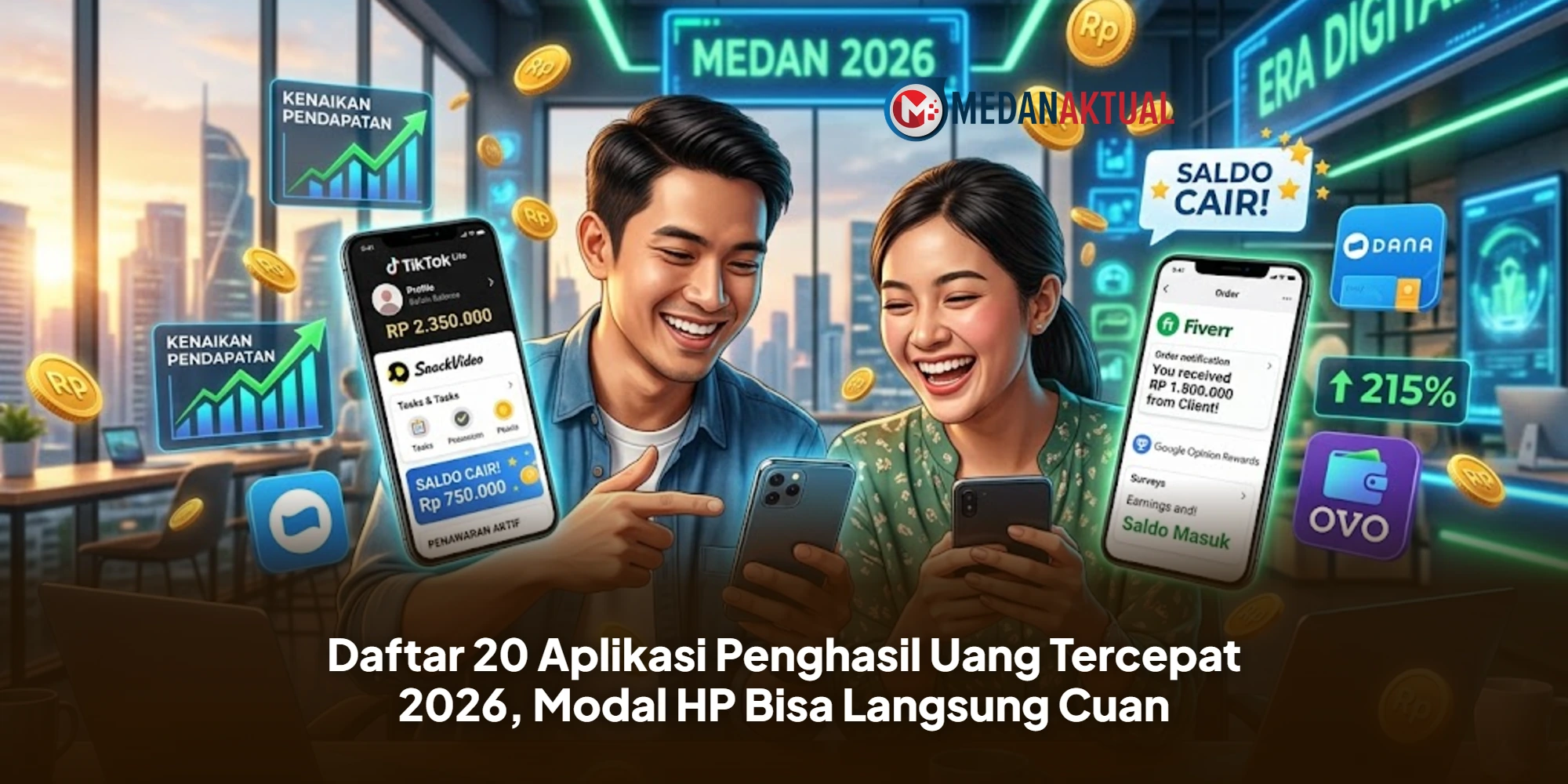 Daftar 20 Aplikasi Penghasil Uang Tercepat 2026, Modal HP Bisa Langsung Cuan