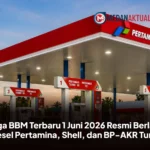 Harga BBM Terbaru 1 Juni 2026 Resmi Berlaku, Diesel Pertamina, Shell, dan BP-AKR Turun