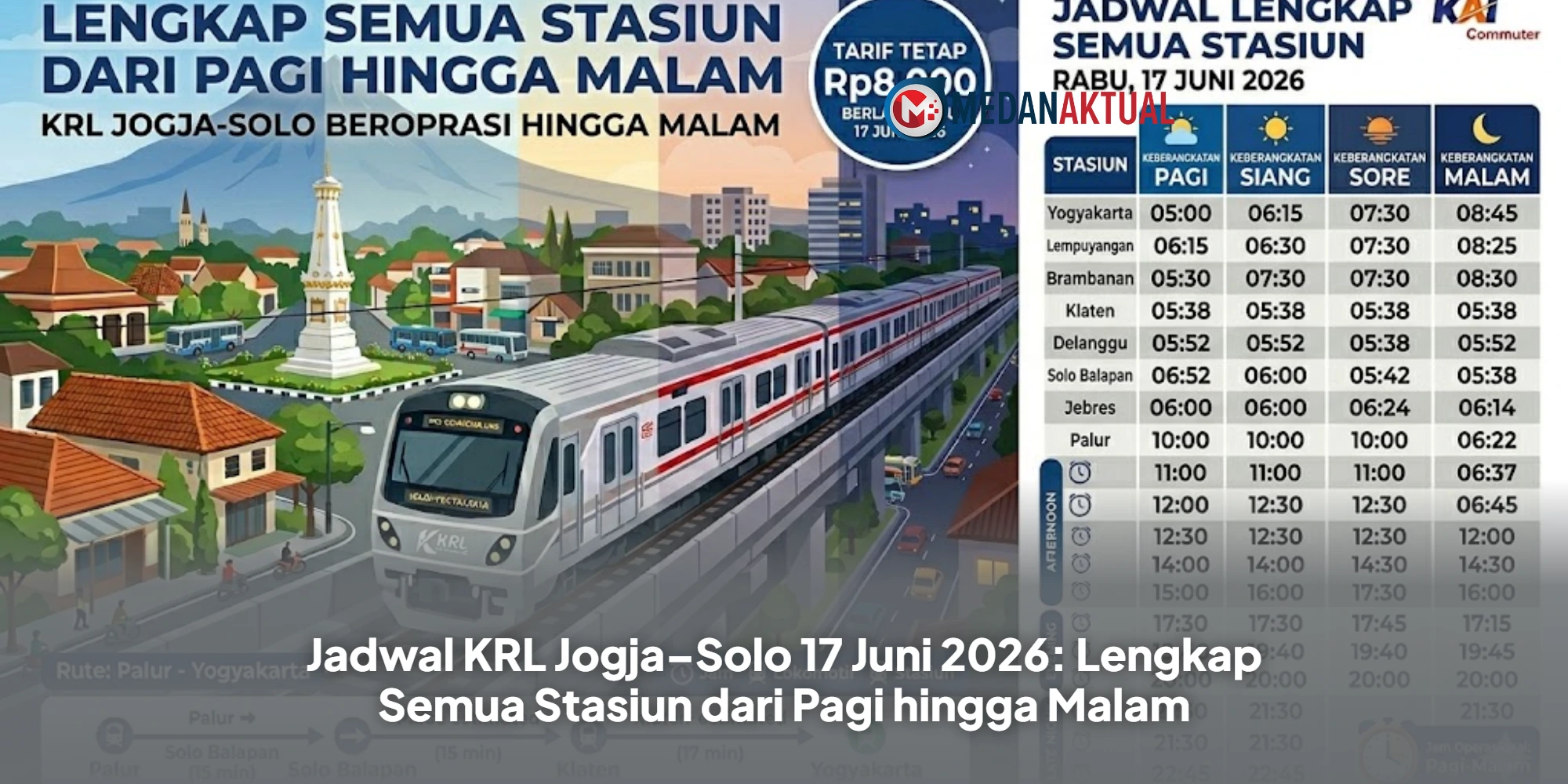 Jadwal KRL Jogja–Solo 17 Juni 2026: Lengkap Semua Stasiun dari Pagi hingga Malam