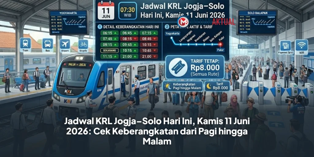 Jadwal KRL Jogja–Solo Hari Ini, Kamis 11 Juni 2026: Cek Keberangkatan dari Pagi hingga Malam