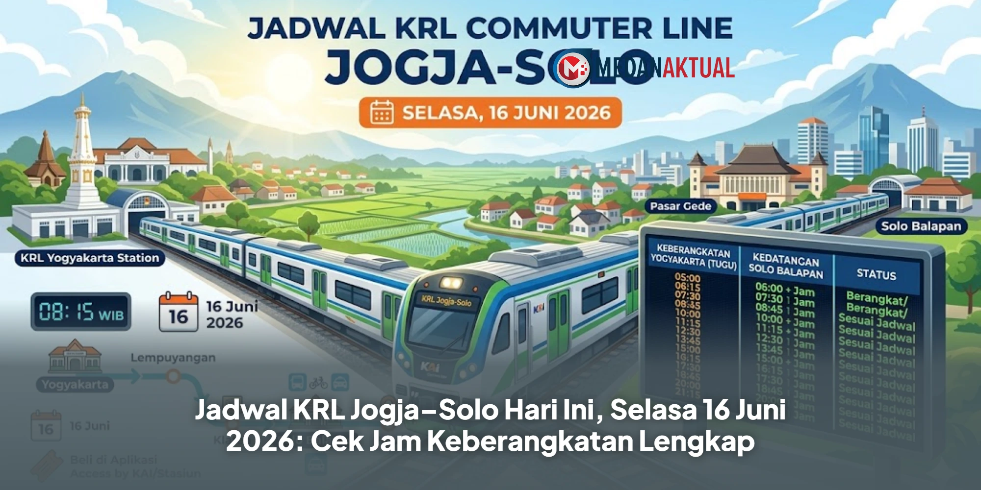 Jadwal KRL Jogja–Solo Hari Ini, Selasa 16 Juni 2026: Cek Jam Keberangkatan Lengkap