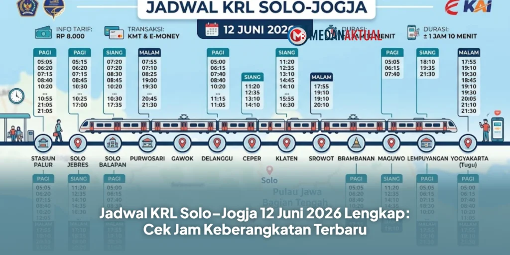 Jadwal KRL Solo–Jogja 12 Juni 2026 Lengkap: Cek Jam Keberangkatan Terbaru