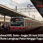 Jadwal KRL Solo–Jogja 25 Juni 2026, Rute Lengkap Palur hingga Tugu