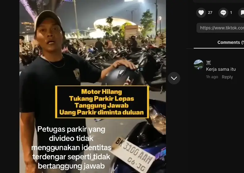 Turuti Permintaan Jukir Tak Kunci Stang, Motor Malah Raib