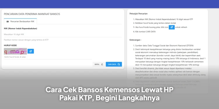 Cara Cek Bansos Kemensos Lewat HP Pakai KTP, Begini Langkahnya