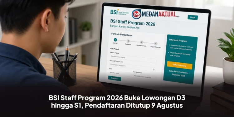 BSI Staff Program 2026 Buka Lowongan D3 hingga S1, Pendaftaran Ditutup 9 Agustus